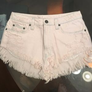 LF Light Pink wash shorts